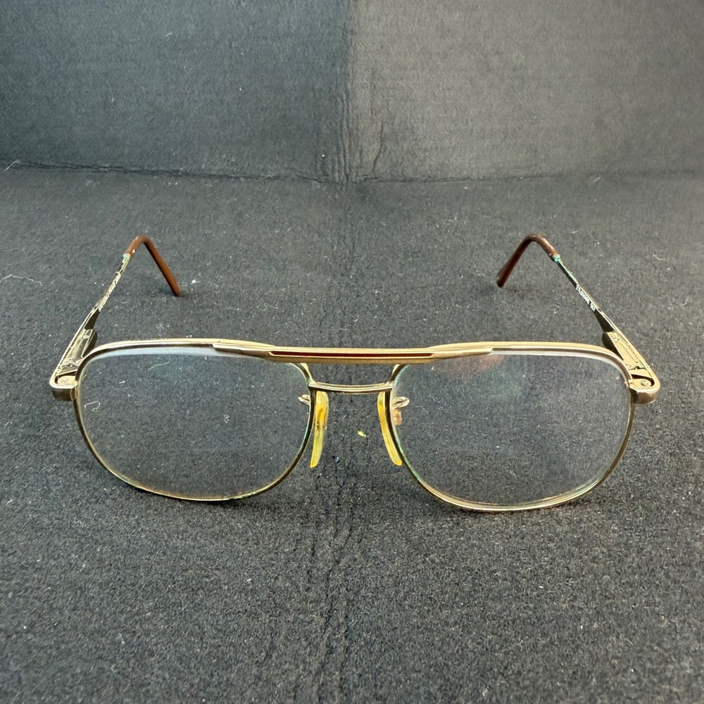 Stetson Zyloware 057 Mens Aviator Eyeglasses Gold Tone Metal Frame 56-18 Japan